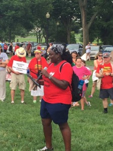 Denisha Jones, July 9 Rally, photo: BadAss Teachers