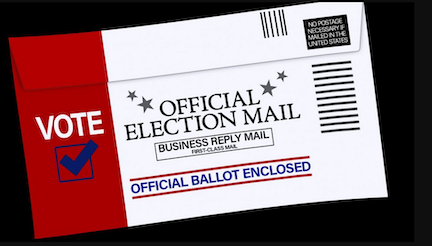 Envelope marked "Vote: Official Election Mail, Ballot Enclosed"